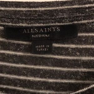 All Saints Tops - All Saints Grey and White Striped Tee All Saints Tops - All Saints Grey and White Striped Tee